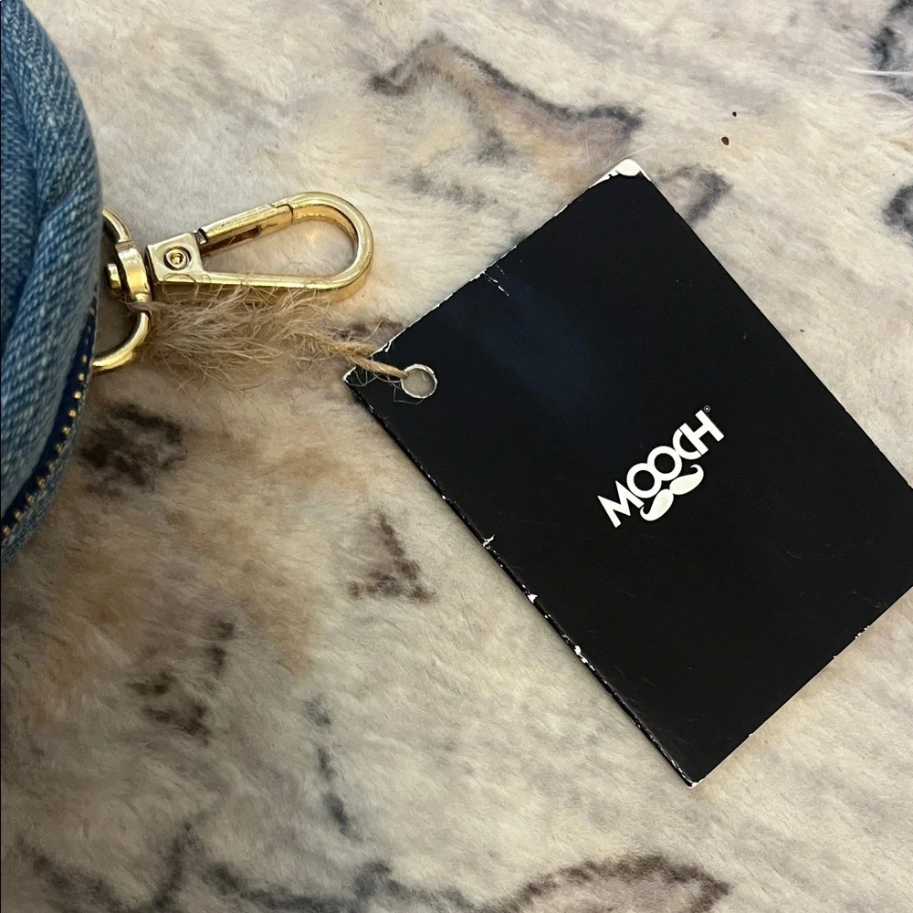 NWT MOOCH Upcycled Denim Mini Backpack Keychain Bag Charm